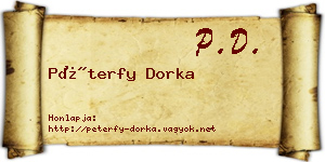 Péterfy Dorka névjegykártya